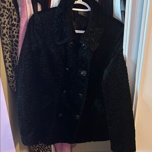 Elegant Black Faux Fur Teddy Jacket